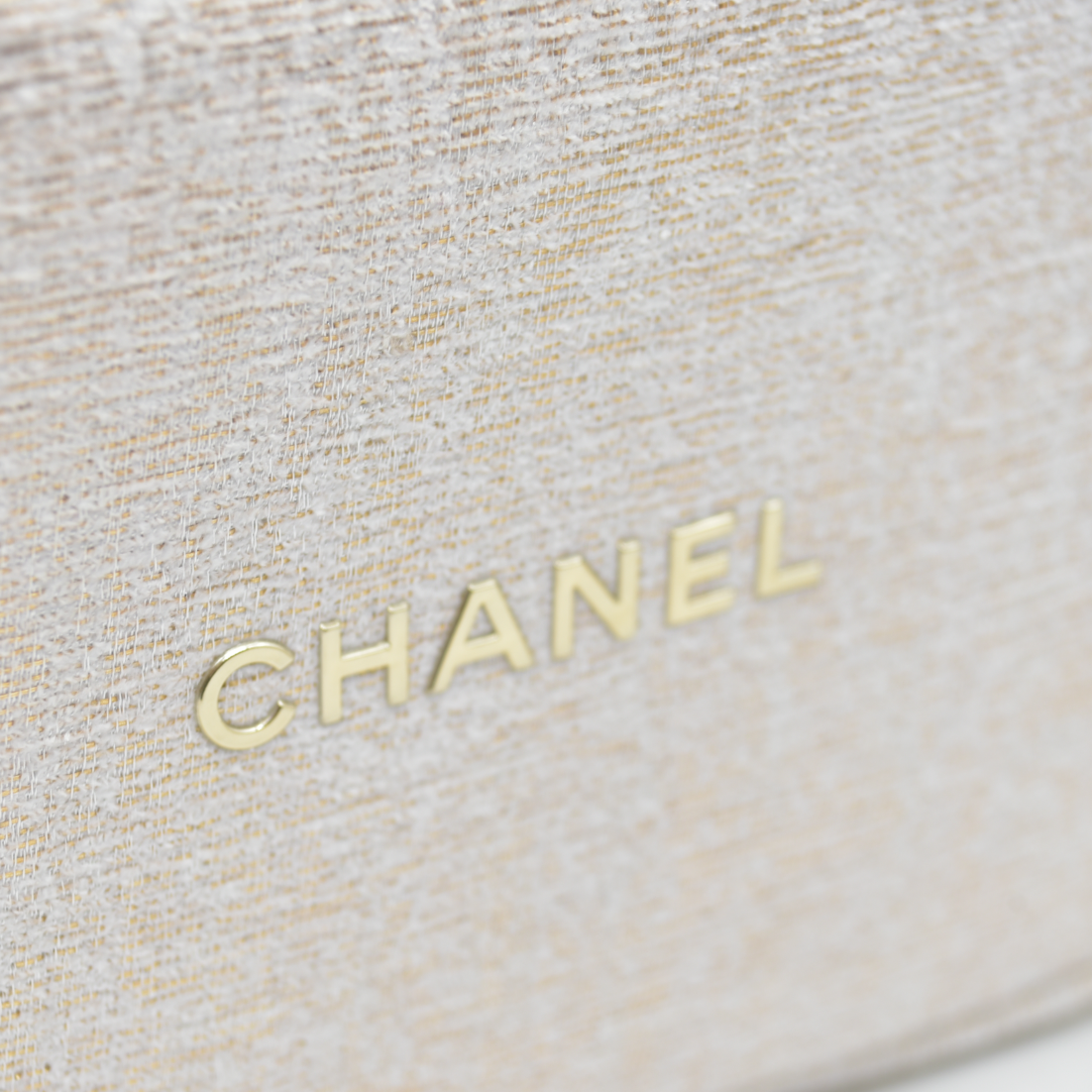 Chanel White & Gold Modified Camera-Style Shoulder Bag (GWP)