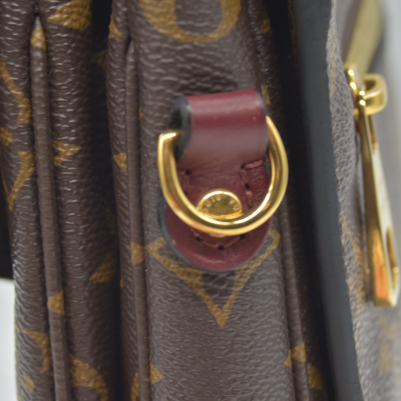 $2760 2019 Louis Vuitton Monogram Braided Pochette Metis Safran DU2109
