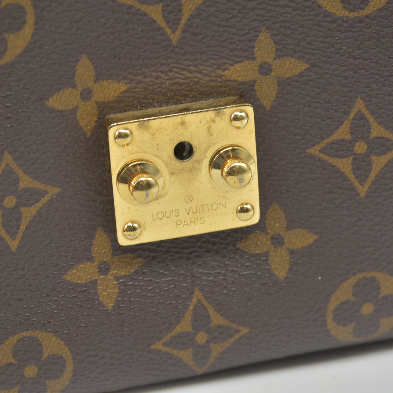 $2760 2019 Louis Vuitton Monogram Braided Pochette Metis Safran DU2109