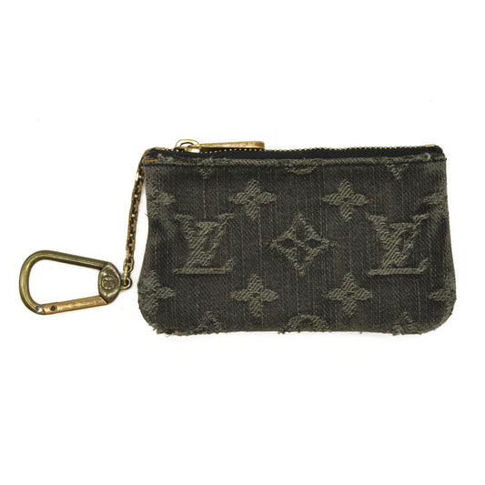 LOUIS VUITTON Denim Neo Key Pouch Black CA1038