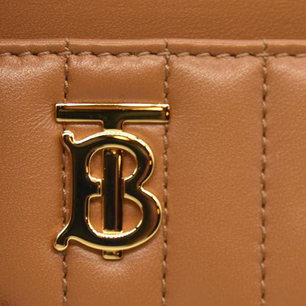 BURBERRY Quilted Leather Lola Card Case Brown