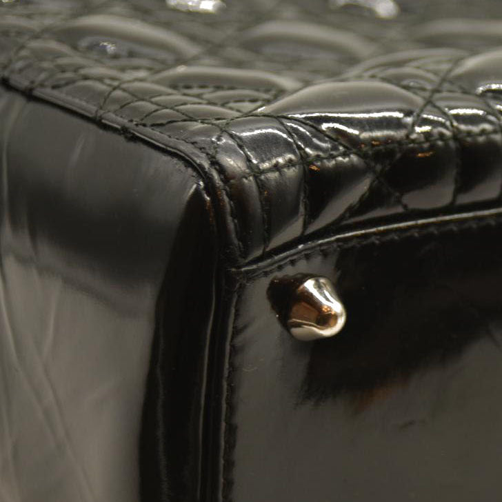 Christian Dior  Patent Cannage Large Lady Dior Black