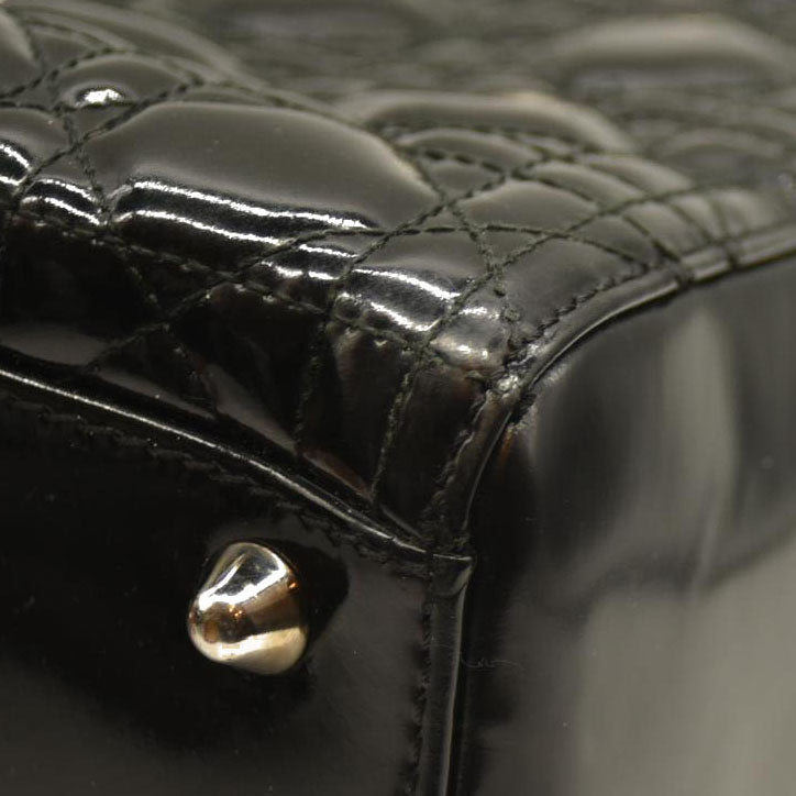 Christian Dior  Patent Cannage Large Lady Dior Black