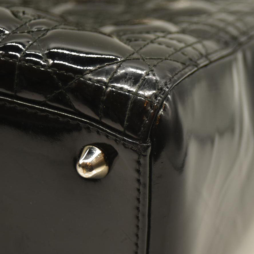 Christian Dior  Patent Cannage Large Lady Dior Black