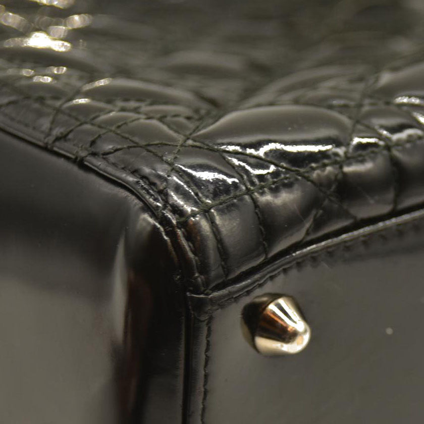 Christian Dior  Patent Cannage Large Lady Dior Black