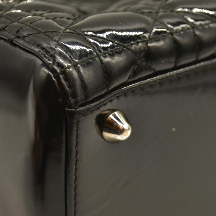 Christian Dior  Patent Cannage Large Lady Dior Black