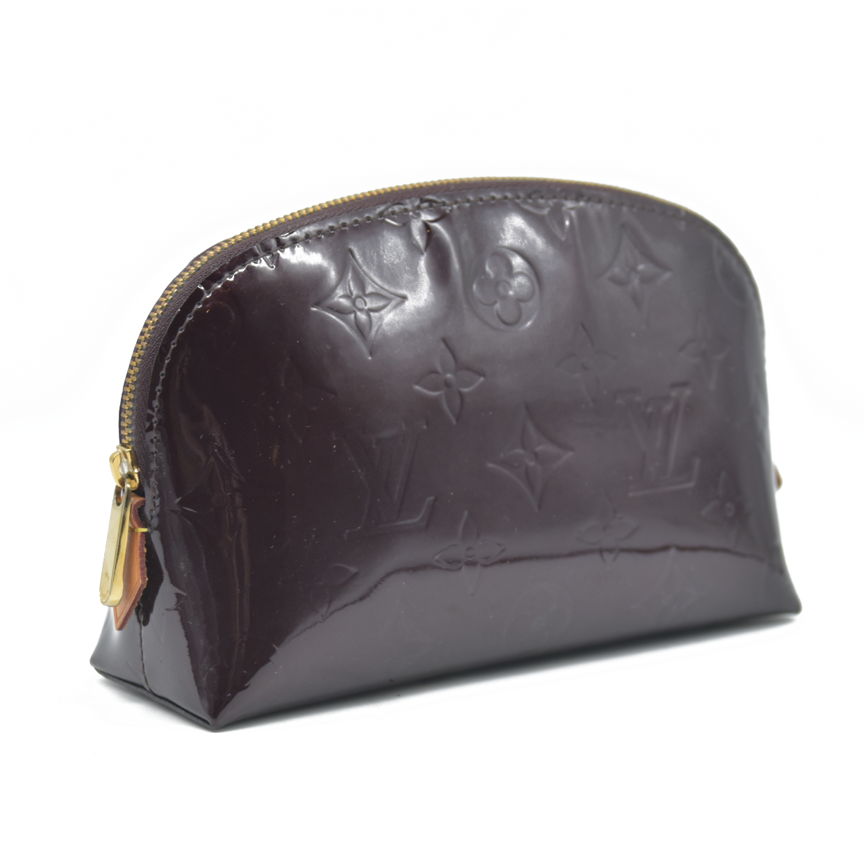 $530 LOUIS VUITTON Vernis Cosmetic Pouch Amarante CONSIGMENT AUCTION