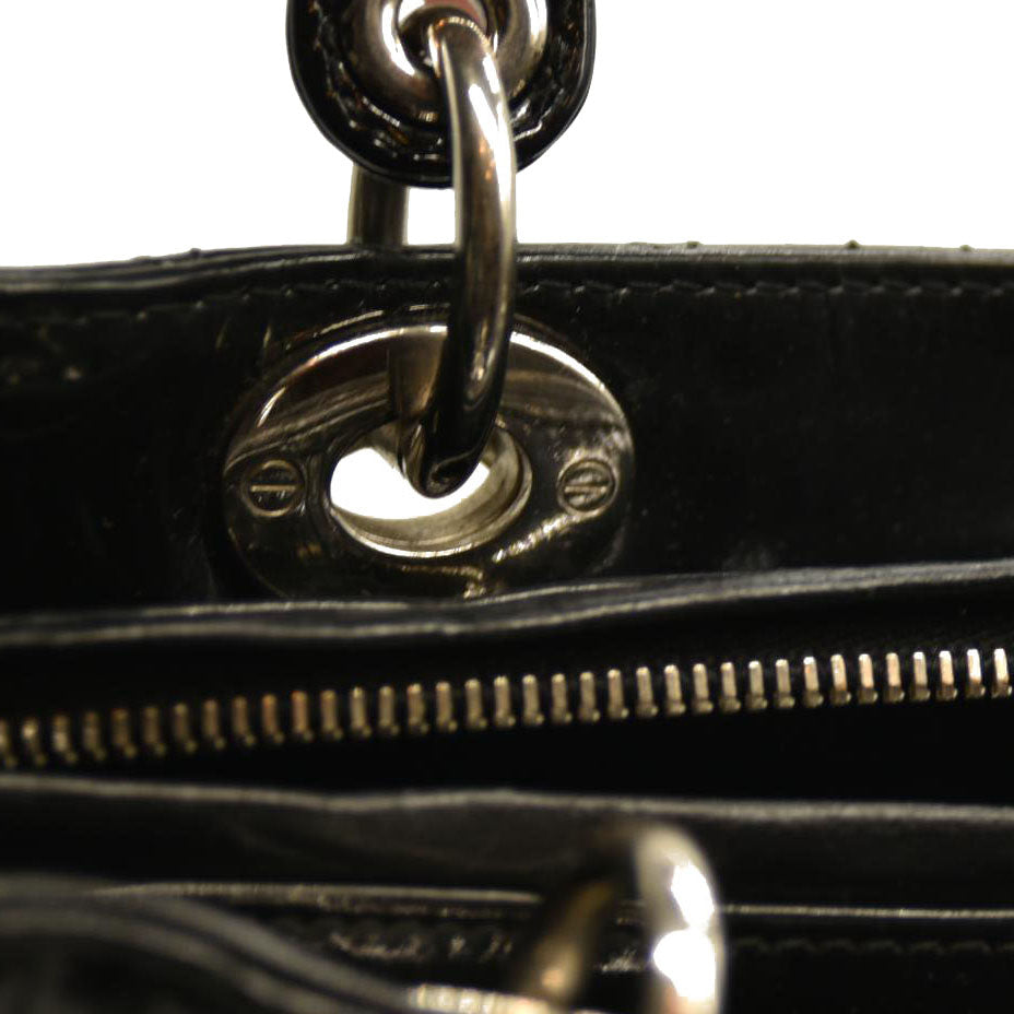 Christian Dior  Patent Cannage Large Lady Dior Black