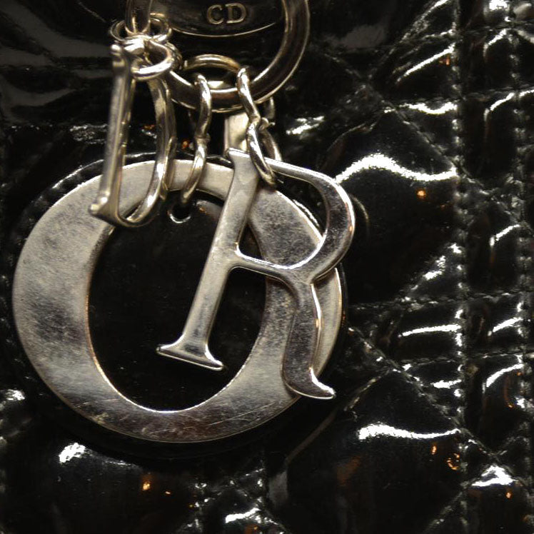 Christian Dior  Patent Cannage Large Lady Dior Black
