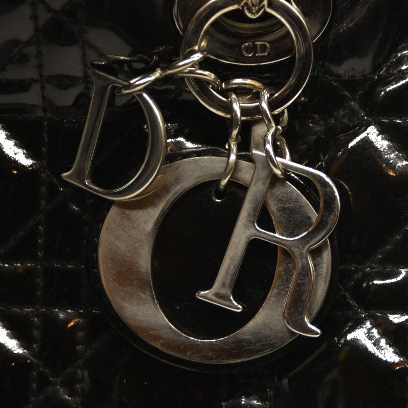 Christian Dior  Patent Cannage Large Lady Dior Black