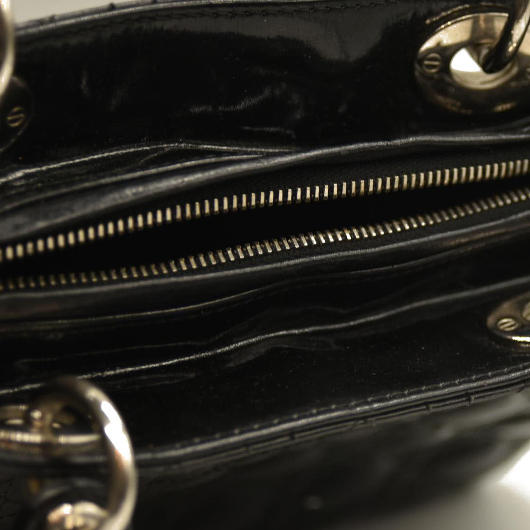 Christian Dior  Patent Cannage Large Lady Dior Black