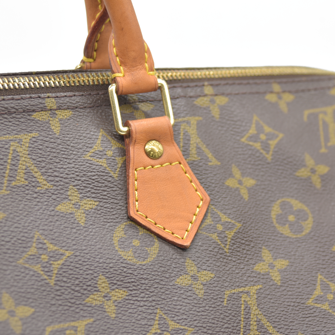 $1660 Louis Vuitton LV Hand Bag Speedy 35 Brown Monogram CONSIGNMENT AUCTION MB0011