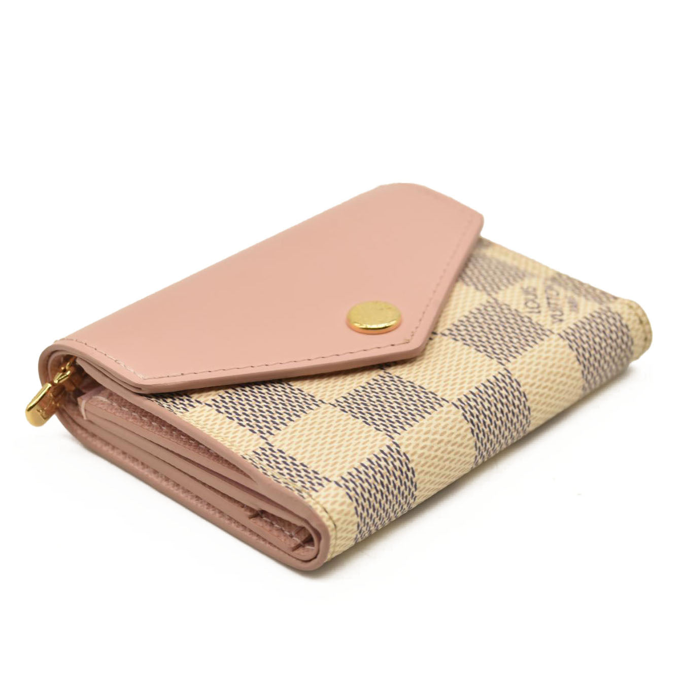 LOUIS VUITTON Damier Azur Zoe Wallet Rose Ballerine