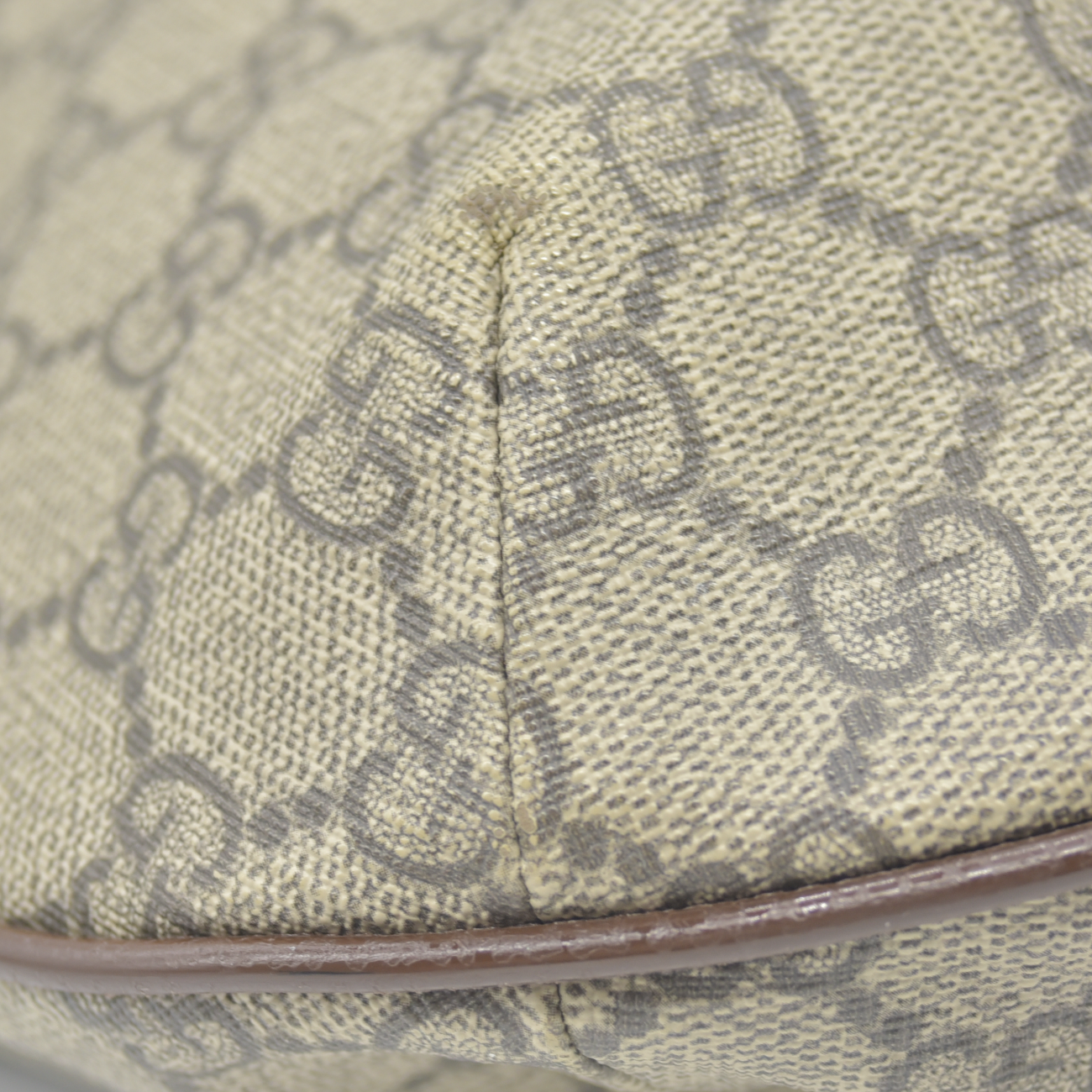 $1750 Gucci GG Supreme Monogram Web Small Ophidia Half Moon Hobo Brown