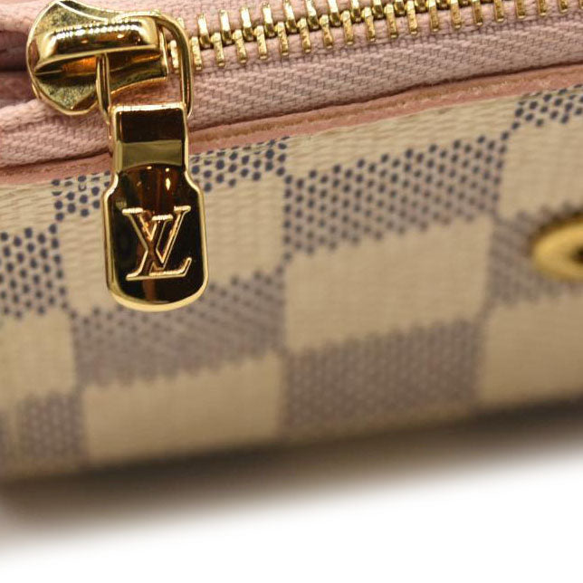 LOUIS VUITTON Damier Azur Zoe Wallet Rose Ballerine