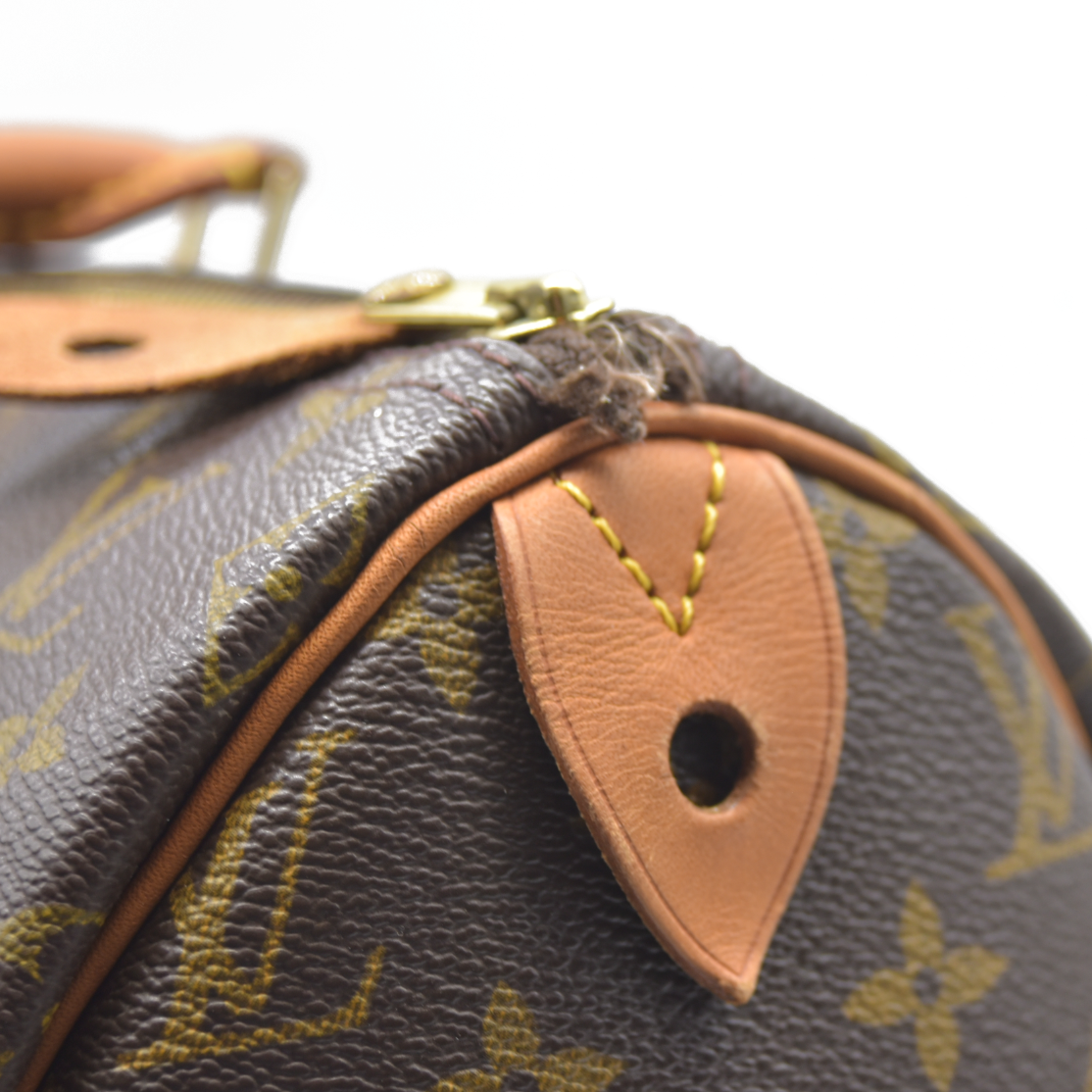 $1660 Louis Vuitton LV Hand Bag Speedy 35 Brown Monogram CONSIGNMENT AUCTION MB0011