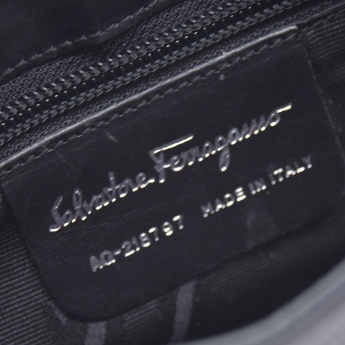 $950 SALVATORE FERRAGAMO Leather Gancini Lock Shoulder Bag Black CONSIGNMENT 10021187