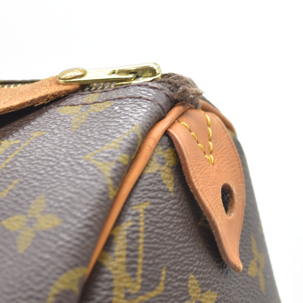 $1660 Louis Vuitton LV Hand Bag Speedy 35 Brown Monogram CONSIGNMENT AUCTION MB0011