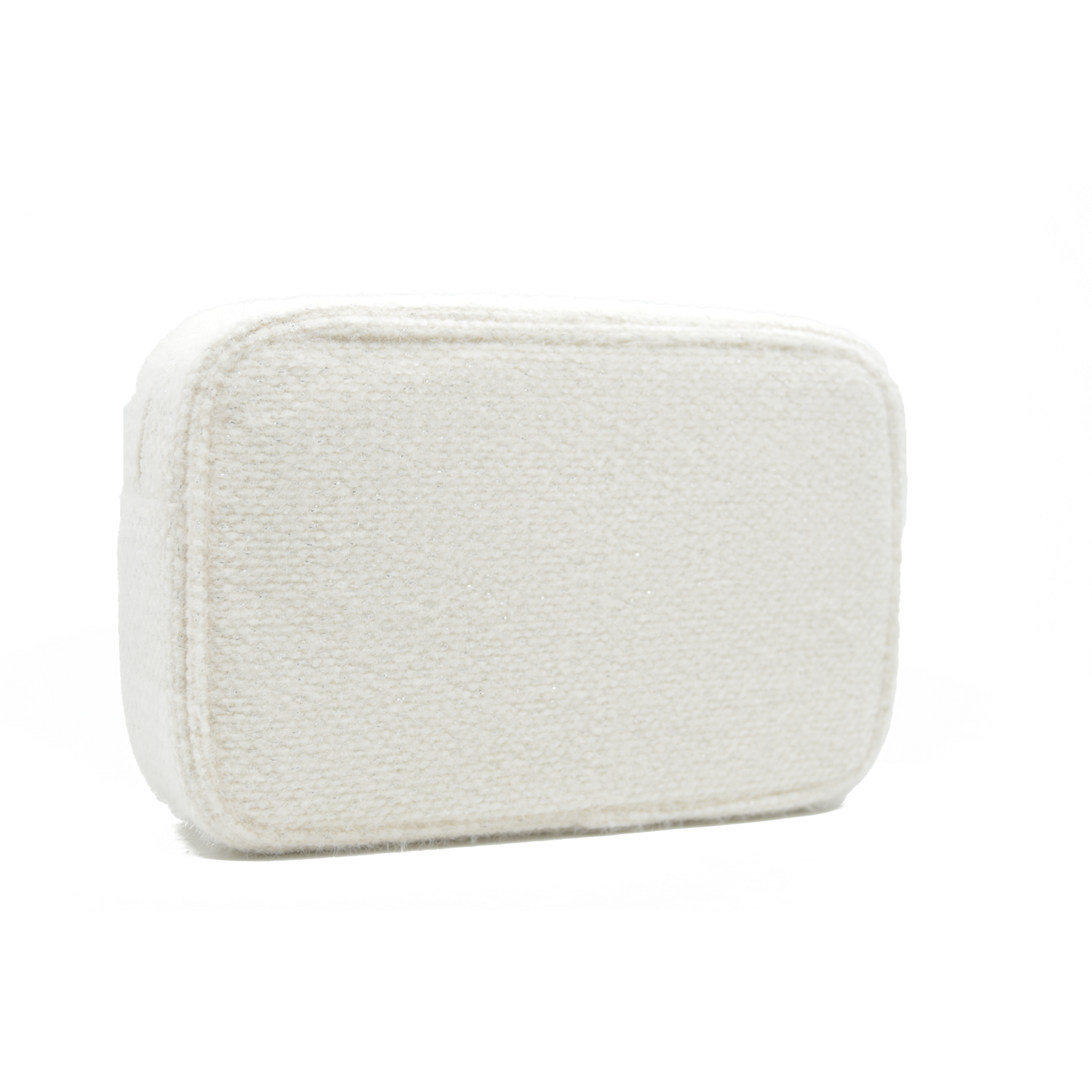 Chanel Beauty Cosmetic Pouch White Tweed Gold 2024