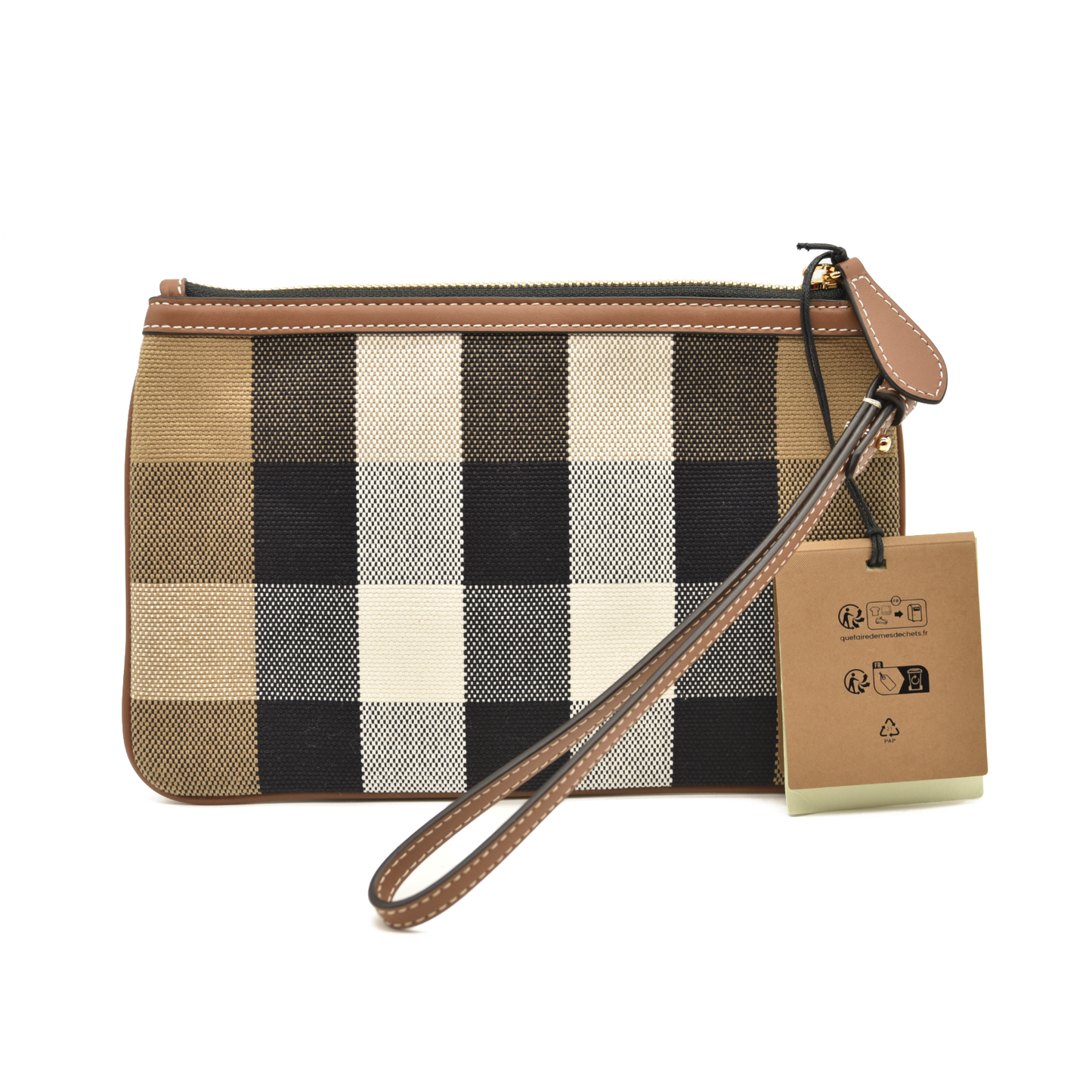 Burberry Peyton Clutch Wristlet Pouch House Check Canvas