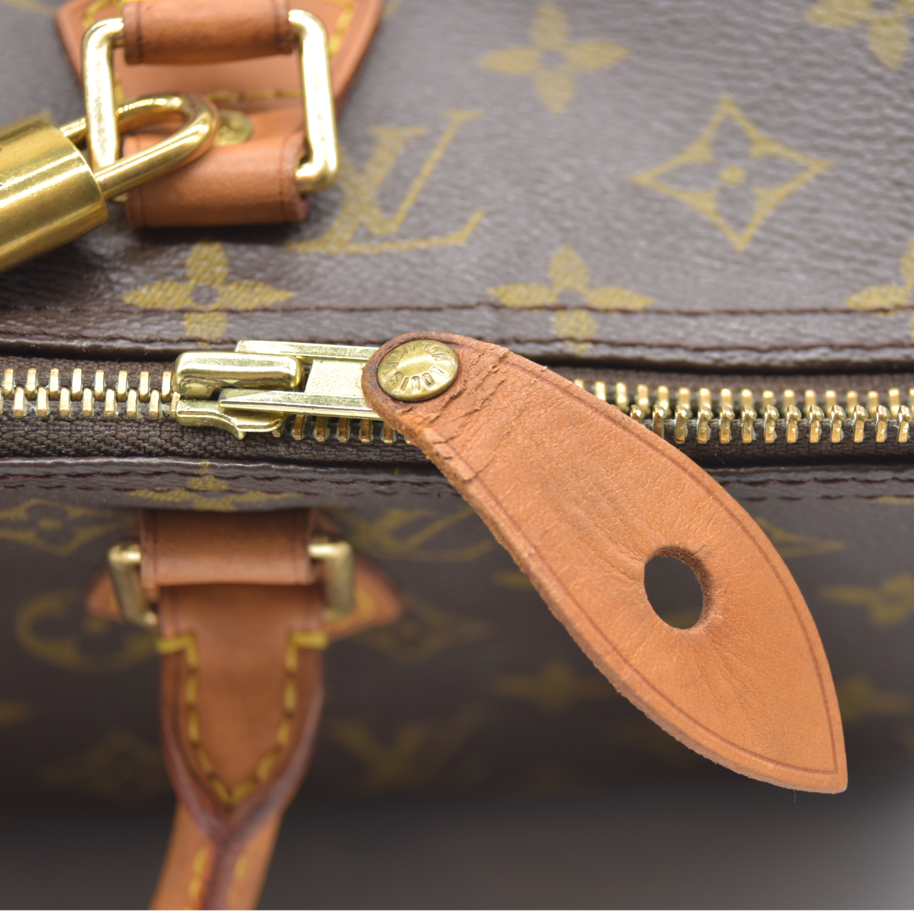 $1660 Louis Vuitton LV Hand Bag Speedy 35 Brown Monogram CONSIGNMENT AUCTION MB0011