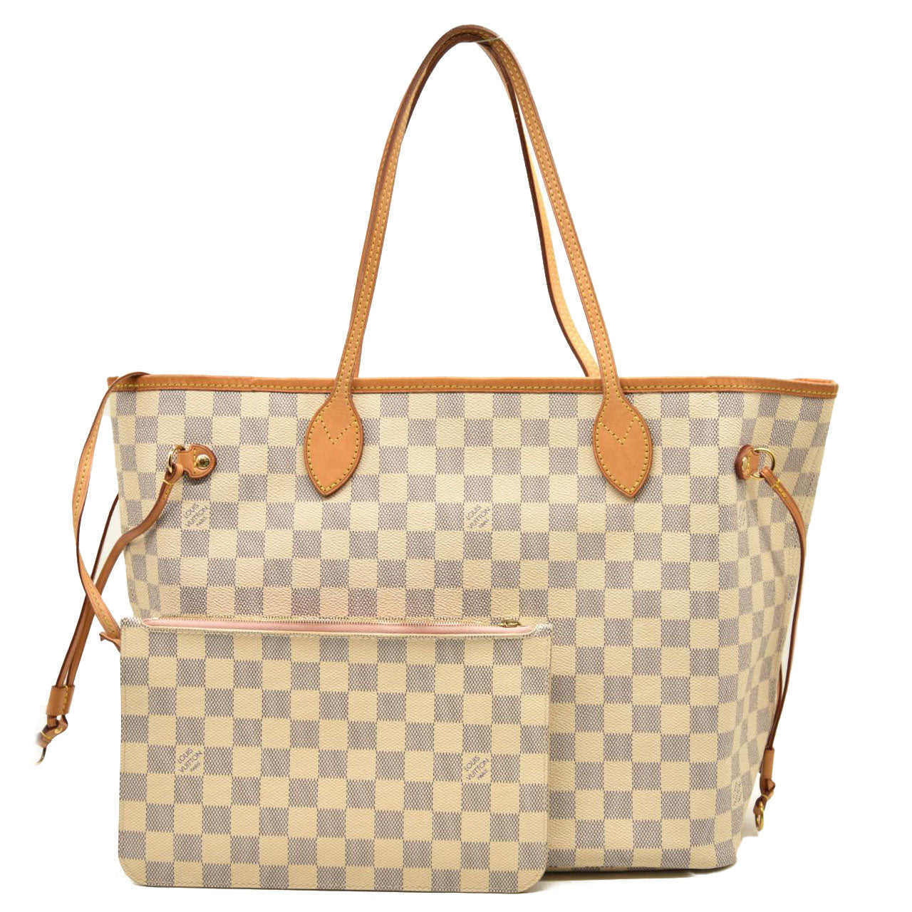 Louis Vuitton Damier Azur Neo Neverfull MM Rose Ballerine with Pouch FL2128