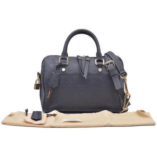 $2610 2013 Louis Vuitton Empreinte Speedy Bandouliere 25 Black DU1183