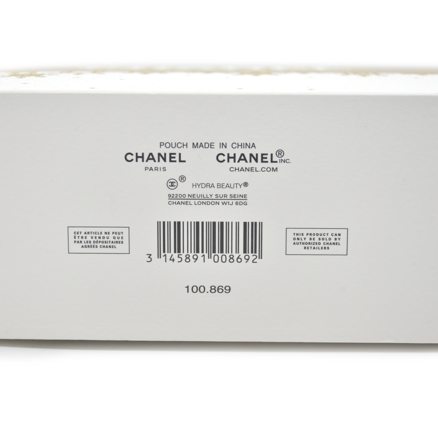Chanel Beauty Cosmetic Pouch White Tweed Gold 2024