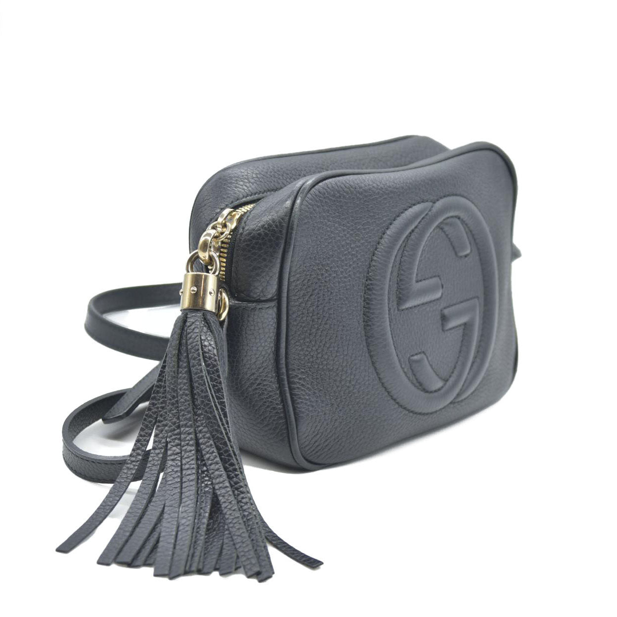 GUCCI Soho Shoulder Bag Black Leather