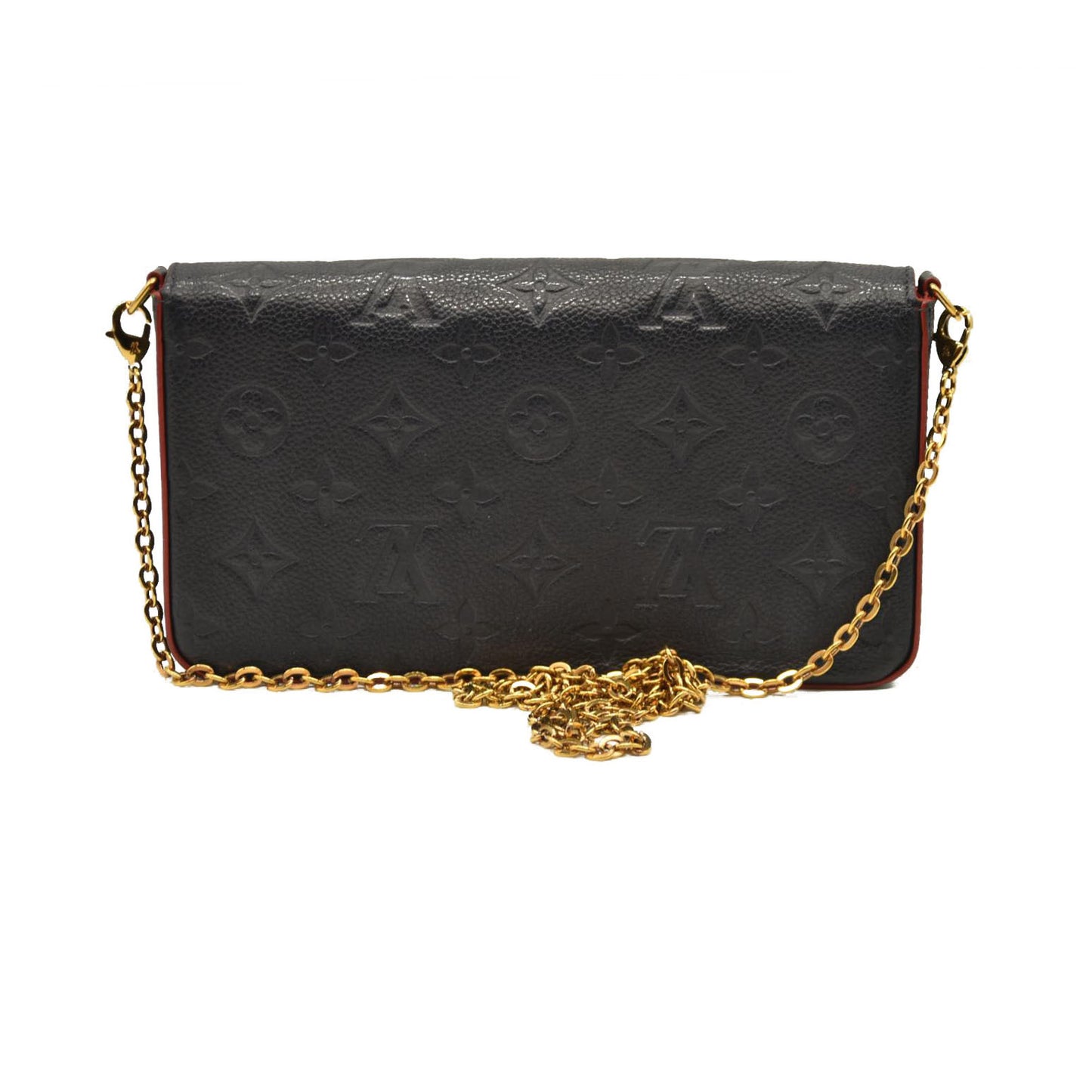 Louis Vuitton  Empreinte Pochette Felicie Chain Wallet Marine Rouge