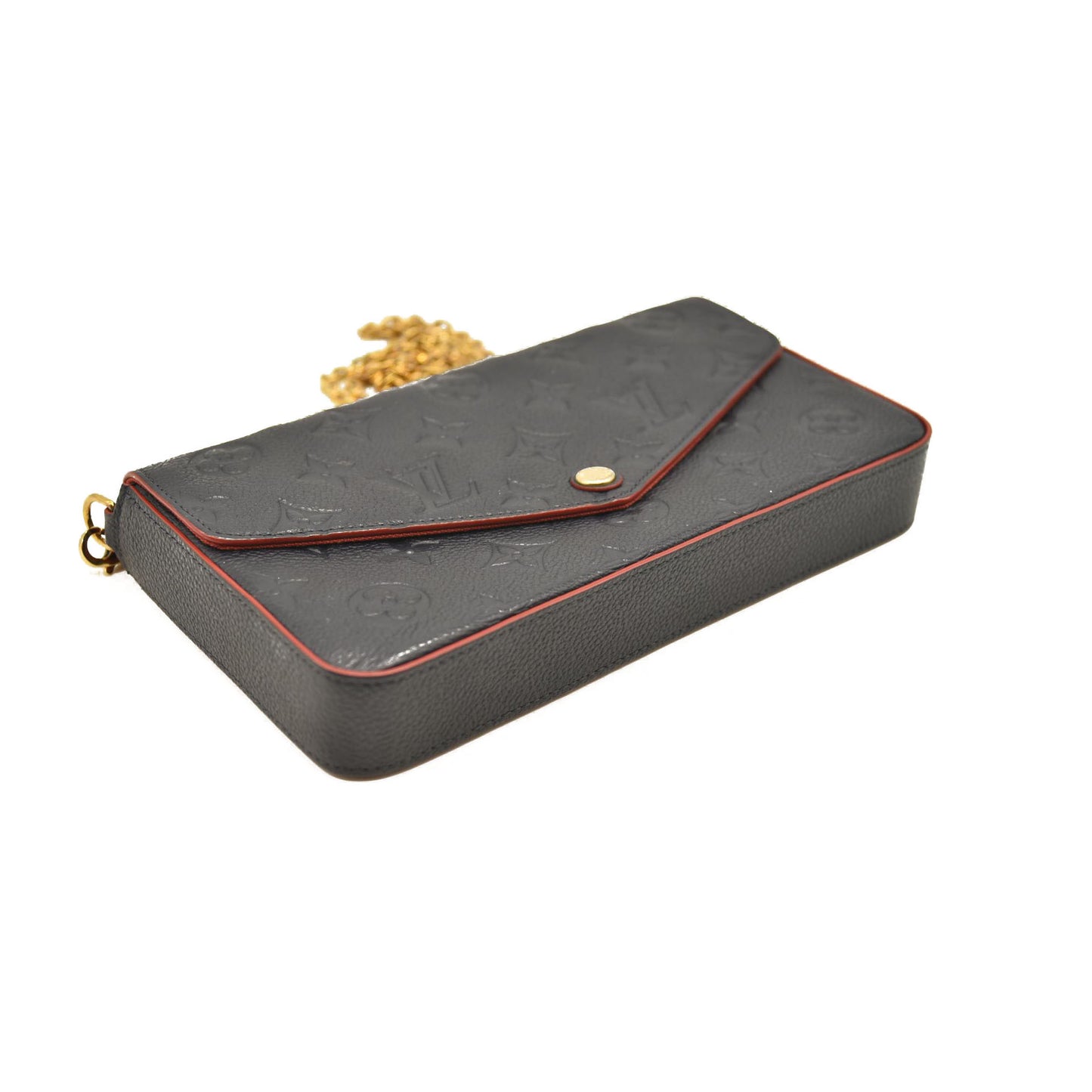 Louis Vuitton  Empreinte Pochette Felicie Chain Wallet Marine Rouge