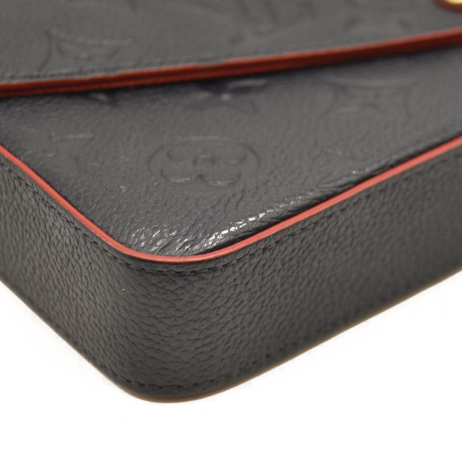 Louis Vuitton  Empreinte Pochette Felicie Chain Wallet Marine Rouge