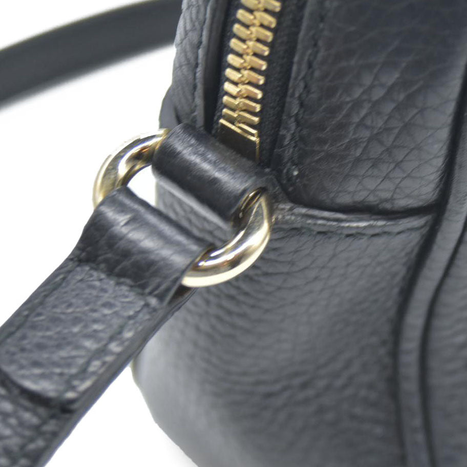 GUCCI Soho Shoulder Bag Black Leather