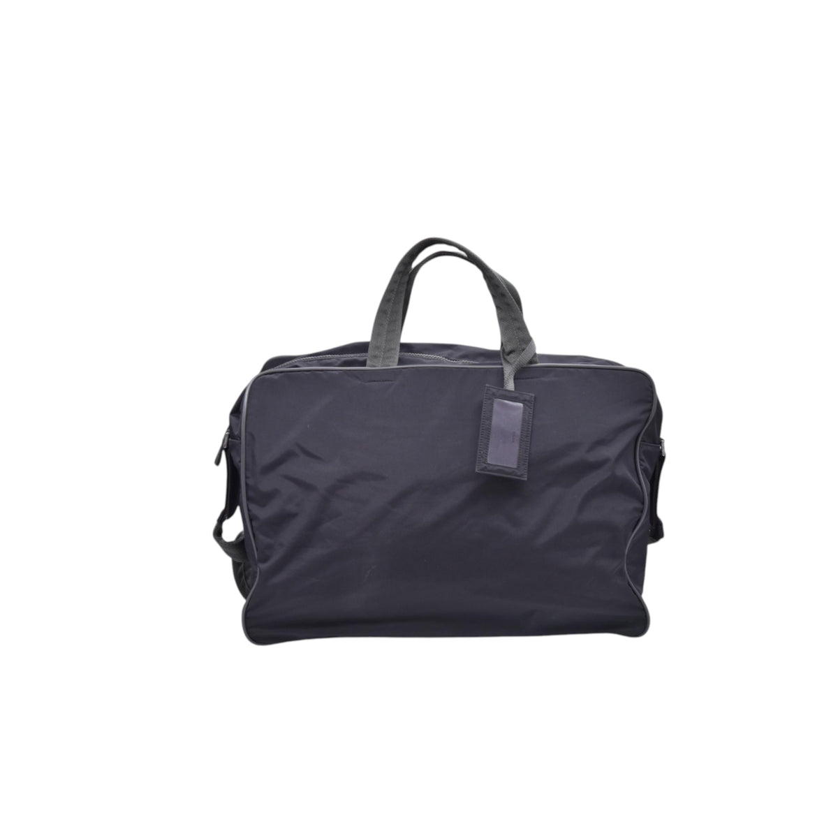 $850 PRADA Linea Rossa Nylon Briefcase Laptop Bag Charcoal Grey CONSIGNMENT 10021198