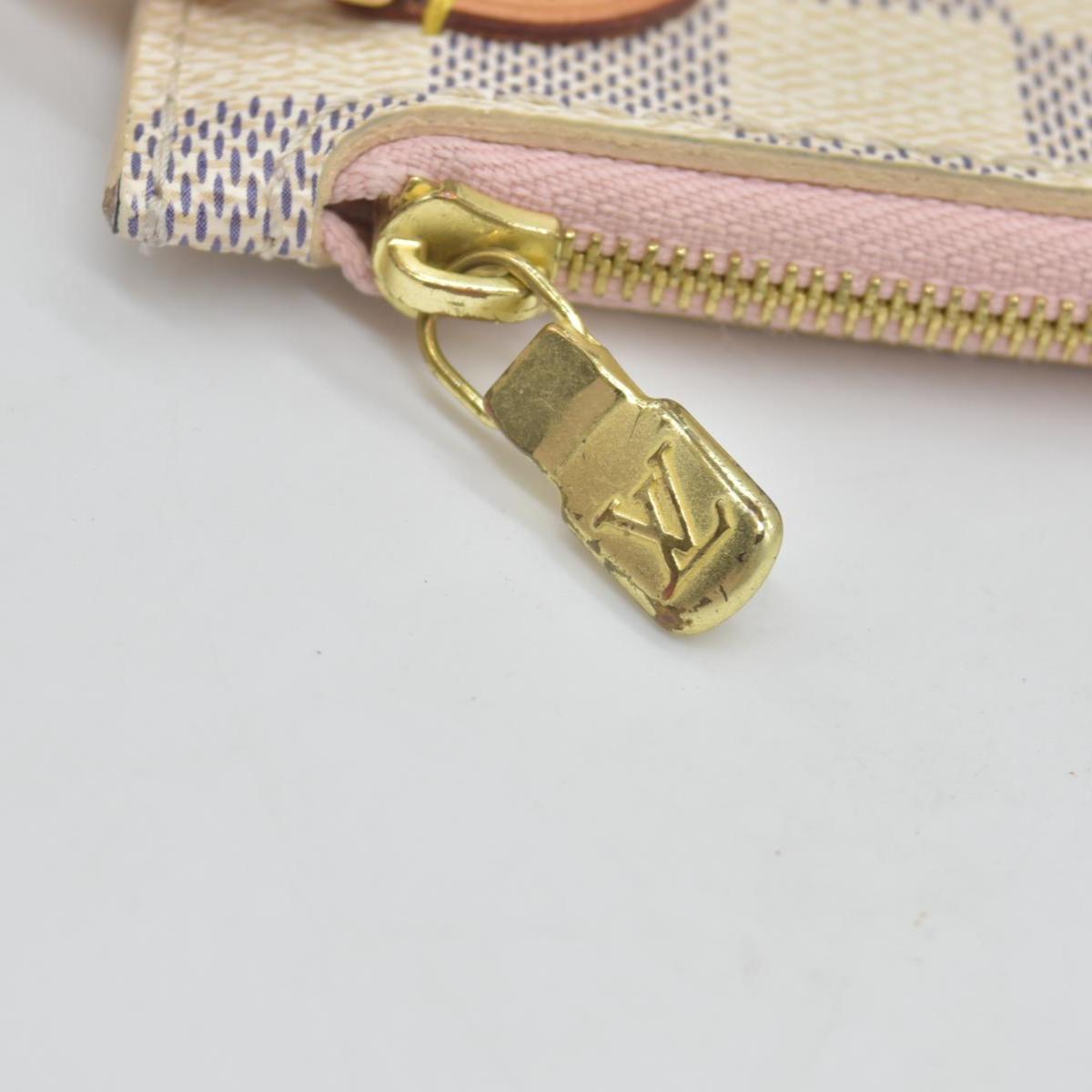 $600 2018 Louis Vuitton Damier Azur Neverfull MM GM Pochette Rose Ballerine FL4148