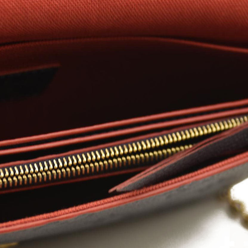 Louis Vuitton  Empreinte Pochette Felicie Chain Wallet Marine Rouge