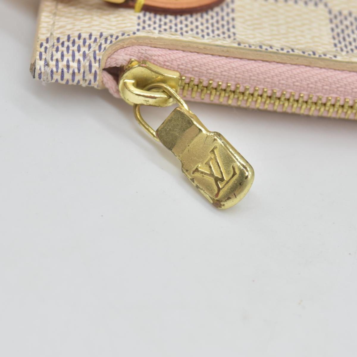 $600 2018 Louis Vuitton Damier Azur Neverfull MM GM Pochette Rose Ballerine FL4148