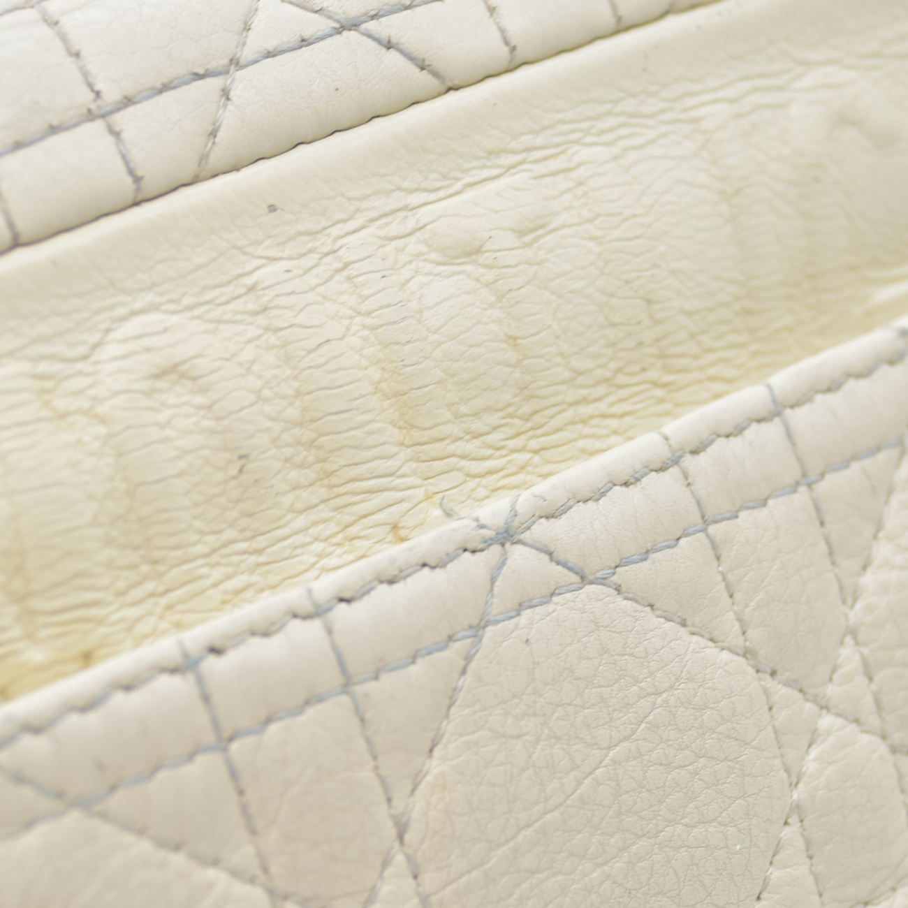 $4400 Christian Dior Lambskin Cannage Small Caro Bag Ivory