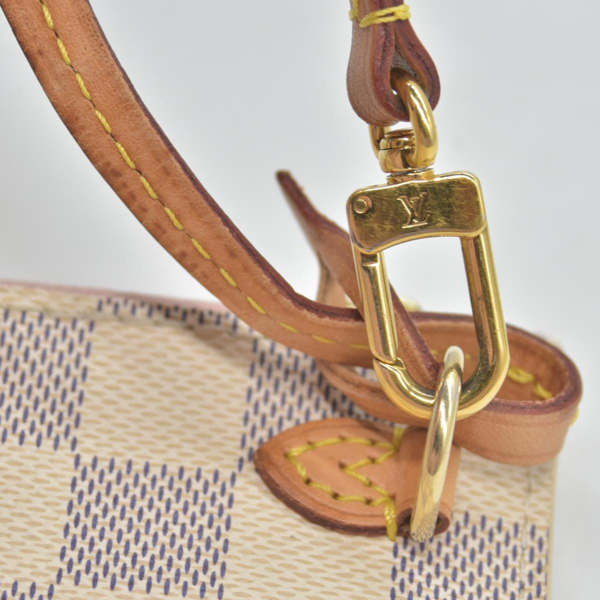 $600 2018 Louis Vuitton Damier Azur Neverfull MM GM Pochette Rose Ballerine FL4148