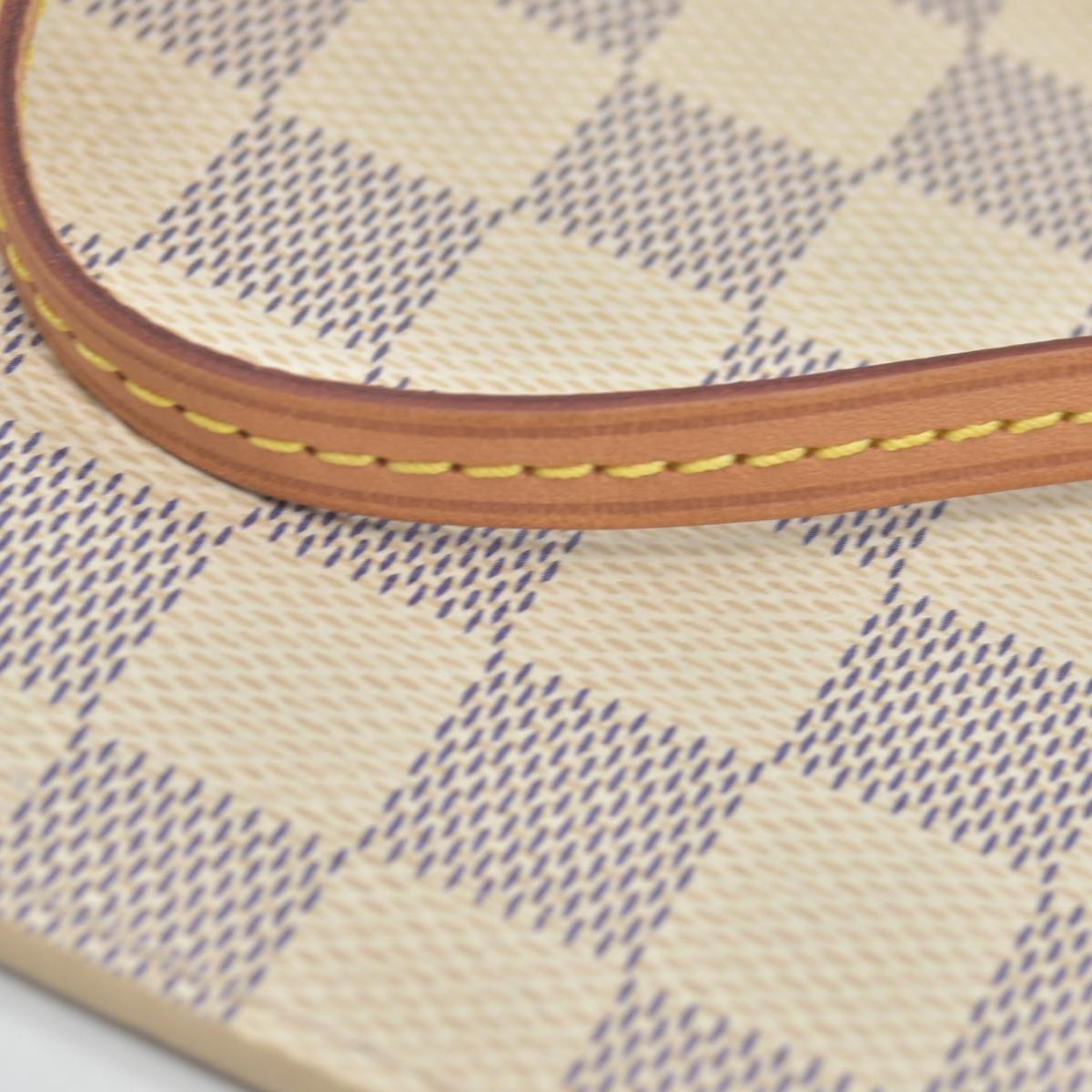 $600 2018 Louis Vuitton Damier Azur Neverfull MM GM Pochette Rose Ballerine FL4148