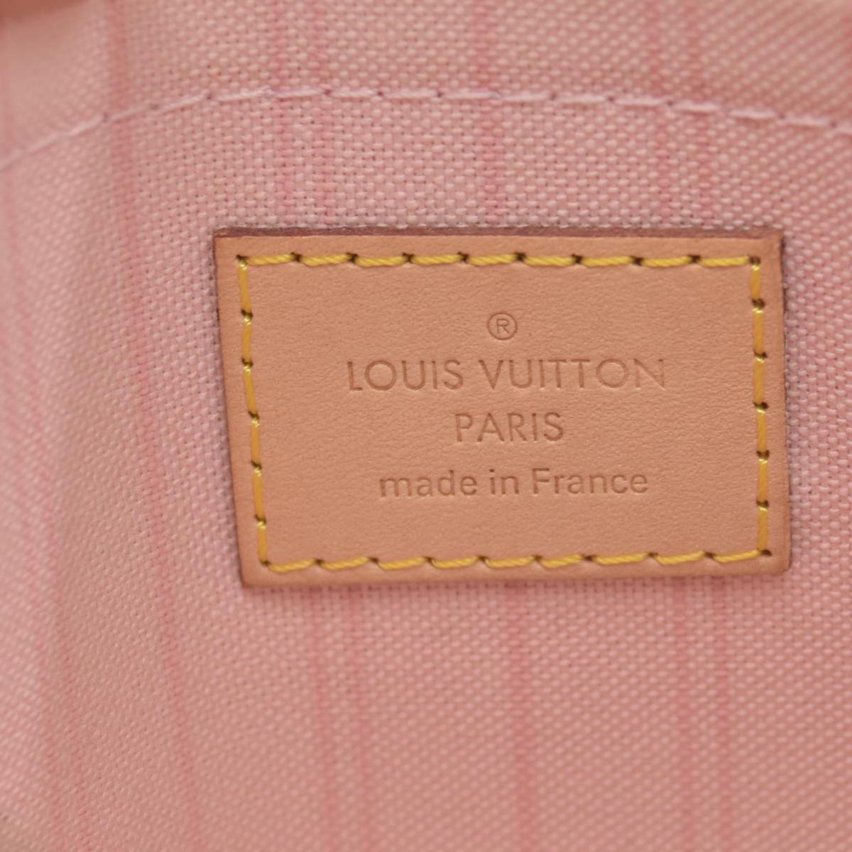 $600 2018 Louis Vuitton Damier Azur Neverfull MM GM Pochette Rose Ballerine FL4148