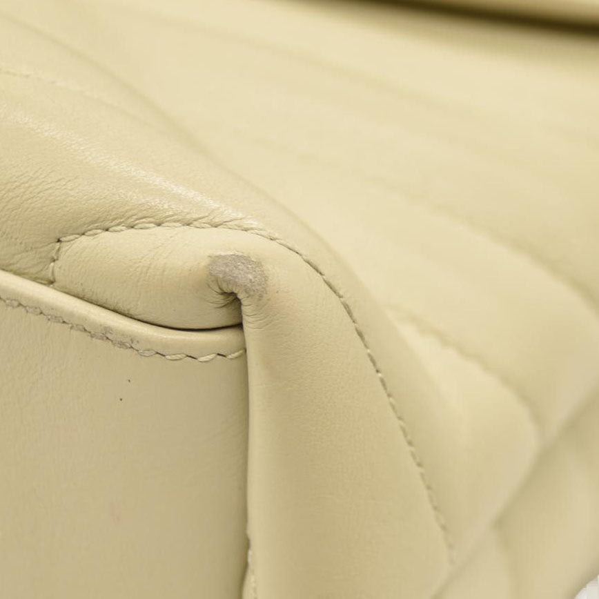 Saint Laurent  Calfskin Y Quilted Monogram Small Loulou Chain Satchel Blanc Vintage