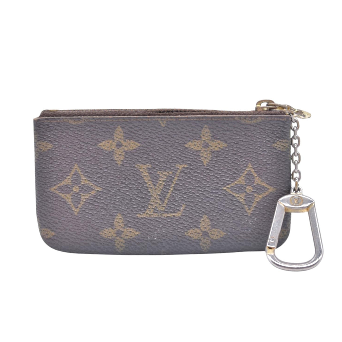 $355 DAMAGED 1990 LOUIS VUITTON Monogram Key Pouch Cles CONSIGNMENT 10021454