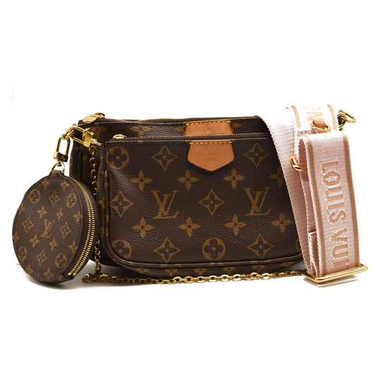 USED LOUIS VUITTON MONOGRAM MULTI POCHETTE ACCESSORIES ROSE CLAIR