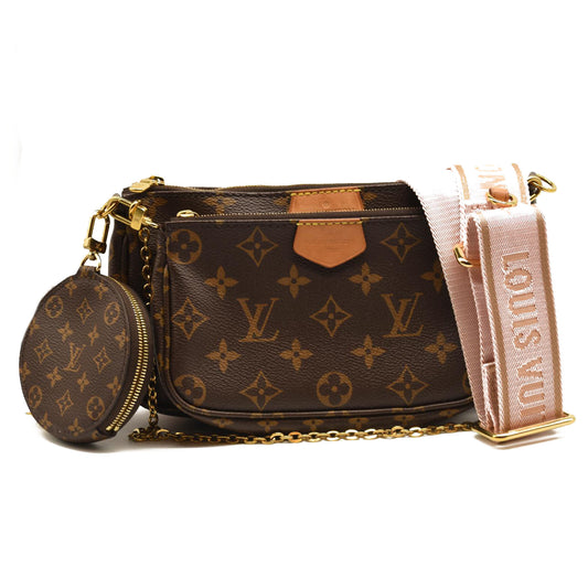 LOUIS VUITTON MONOGRAM MULTI POCHETTE ACCESSORIES ROSE CLAIR