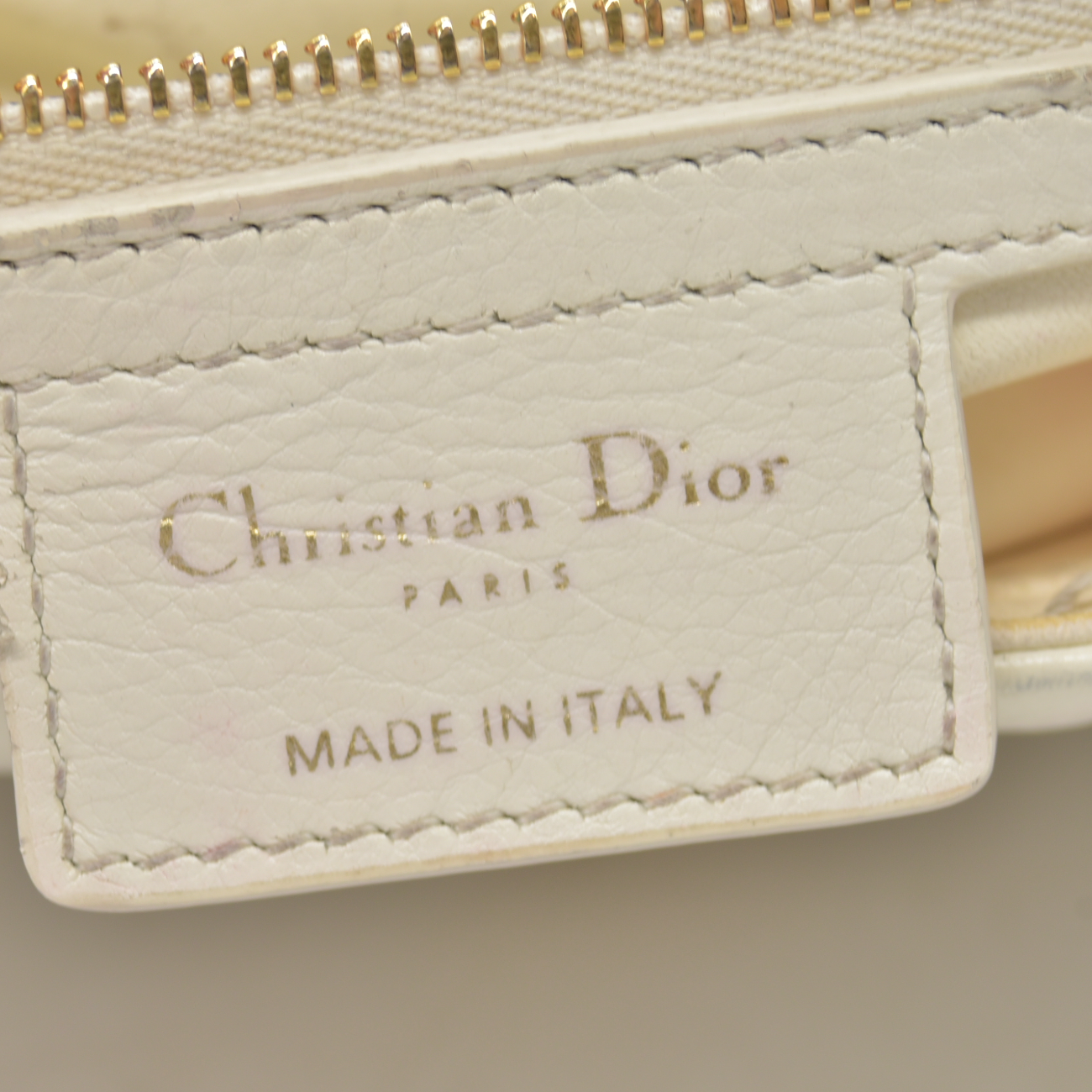 $4400 Christian Dior Lambskin Cannage Small Caro Bag Ivory