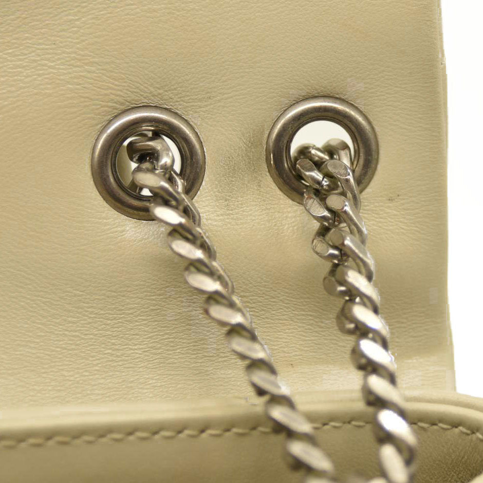 Saint Laurent  Calfskin Y Quilted Monogram Small Loulou Chain Satchel Blanc Vintage