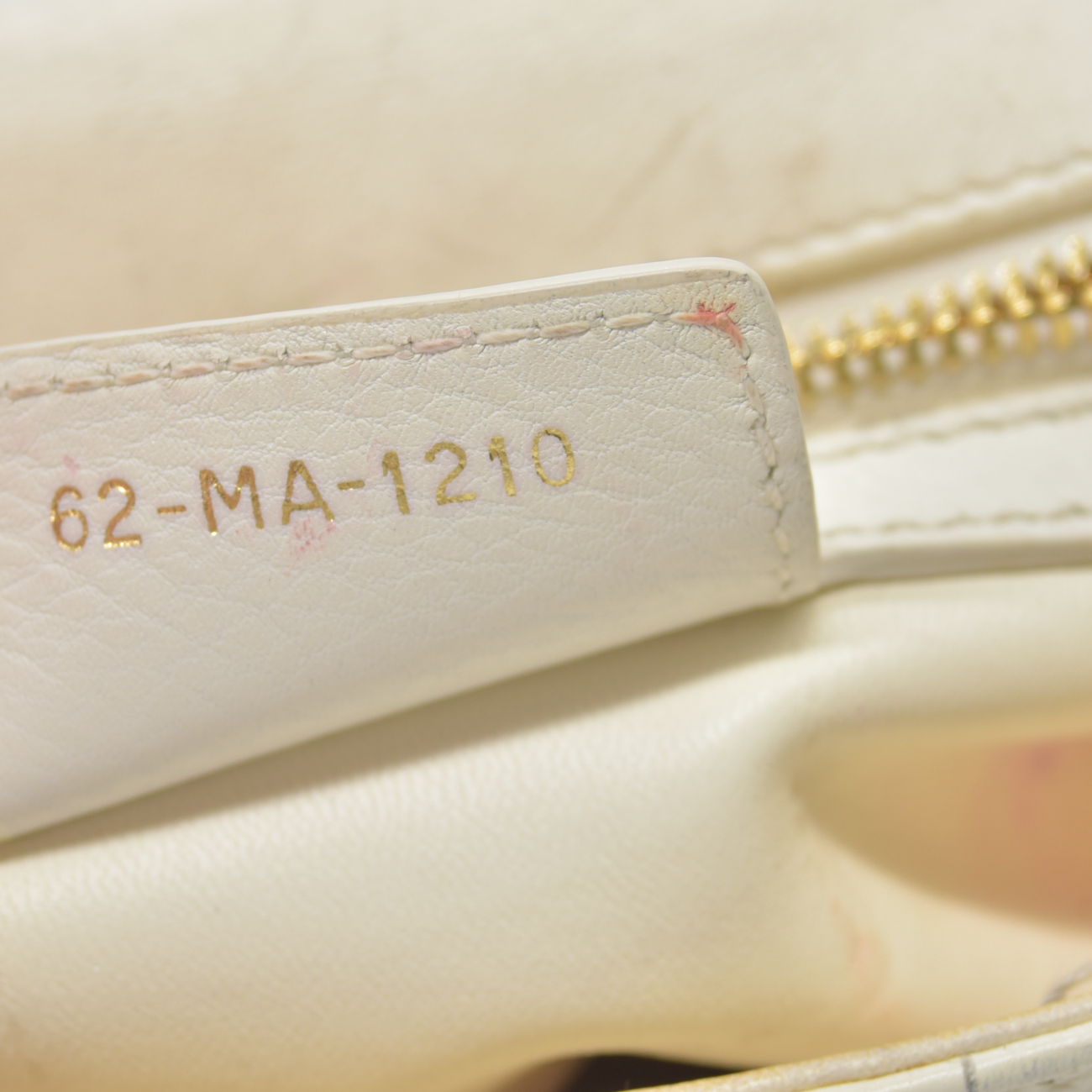 $4400 Christian Dior Lambskin Cannage Small Caro Bag Ivory