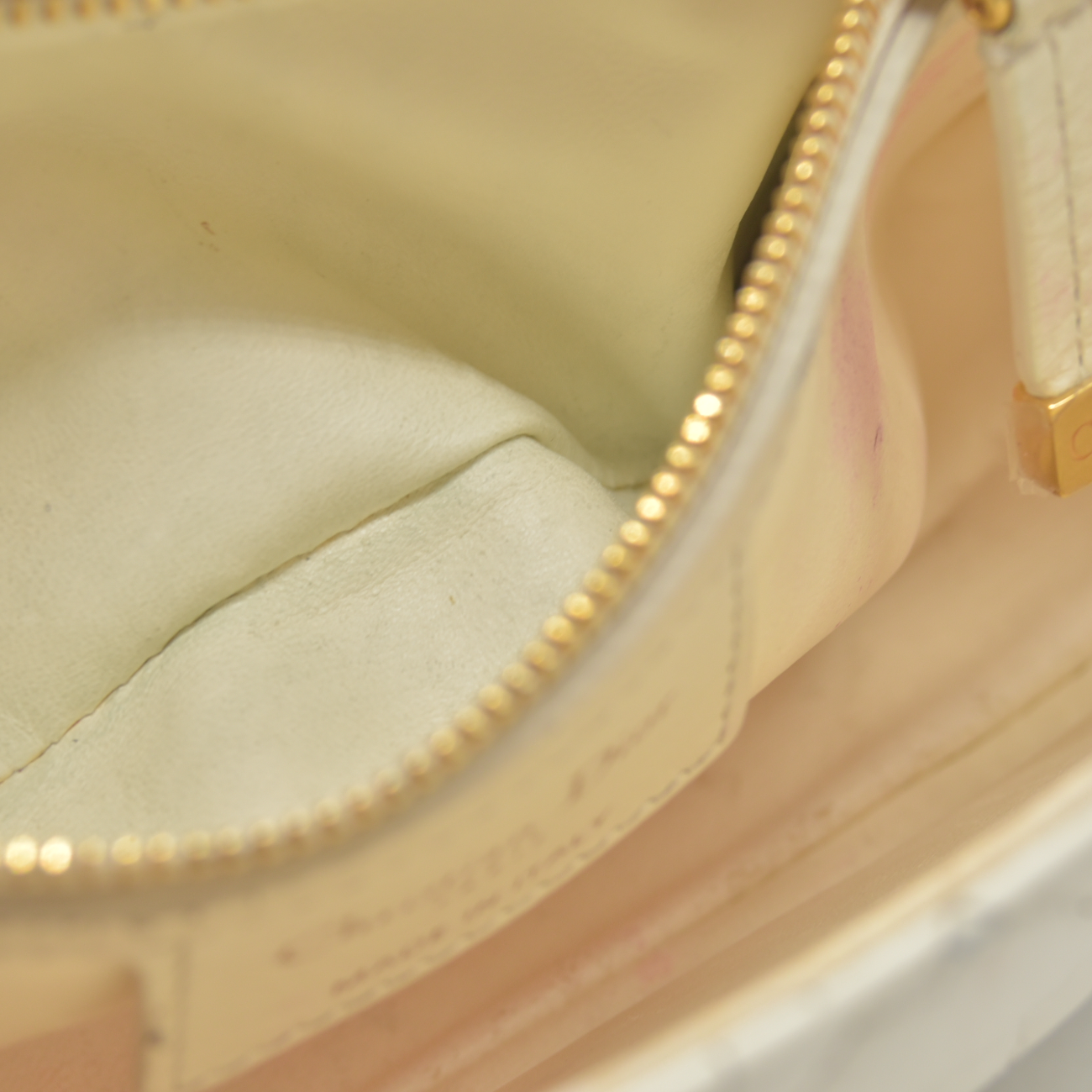 $4400 Christian Dior Lambskin Cannage Small Caro Bag Ivory