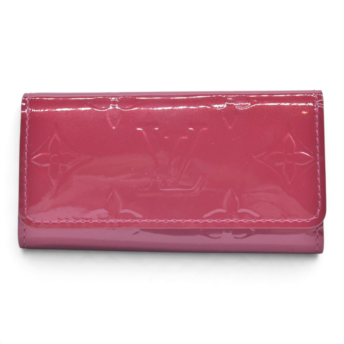 $290 2010 LOUIS VUITTON Vernis Patent Leather 4 Key Holder Red TS0120 CONSIGNMENT 10021451